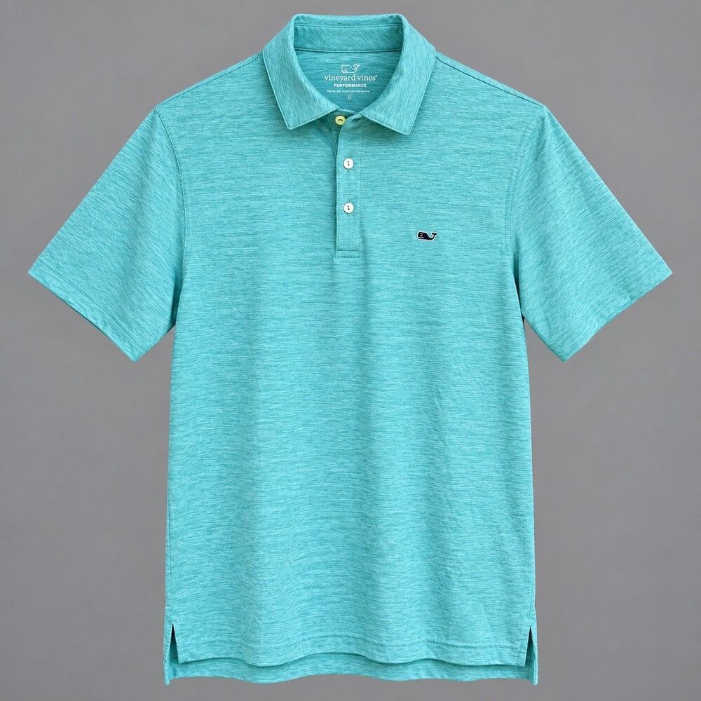 Vineyard Vines Performance Polo Shirt Men's XS Heathered Mint Golf Stretch Prepy